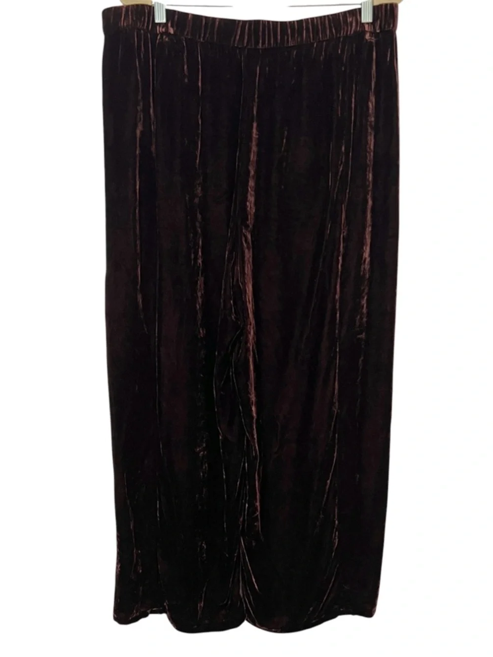 Eileen Fisher Velvet Wide Leg Pants XL Brown - Picture 6 of 6